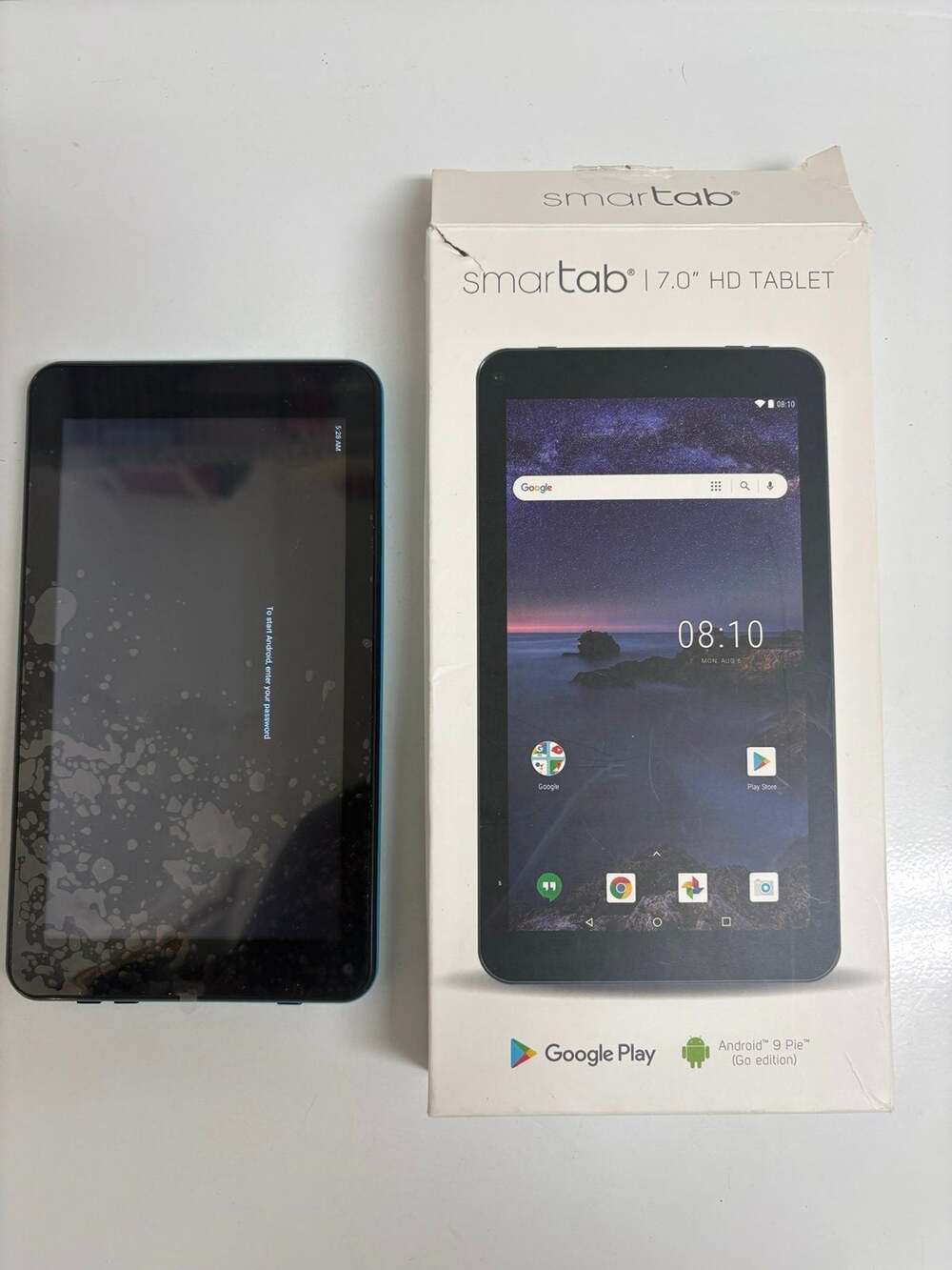 Smartab 7” HD Tablet (Model ST7160) – Android 9 Pie Go Edition – For Parts/Repai